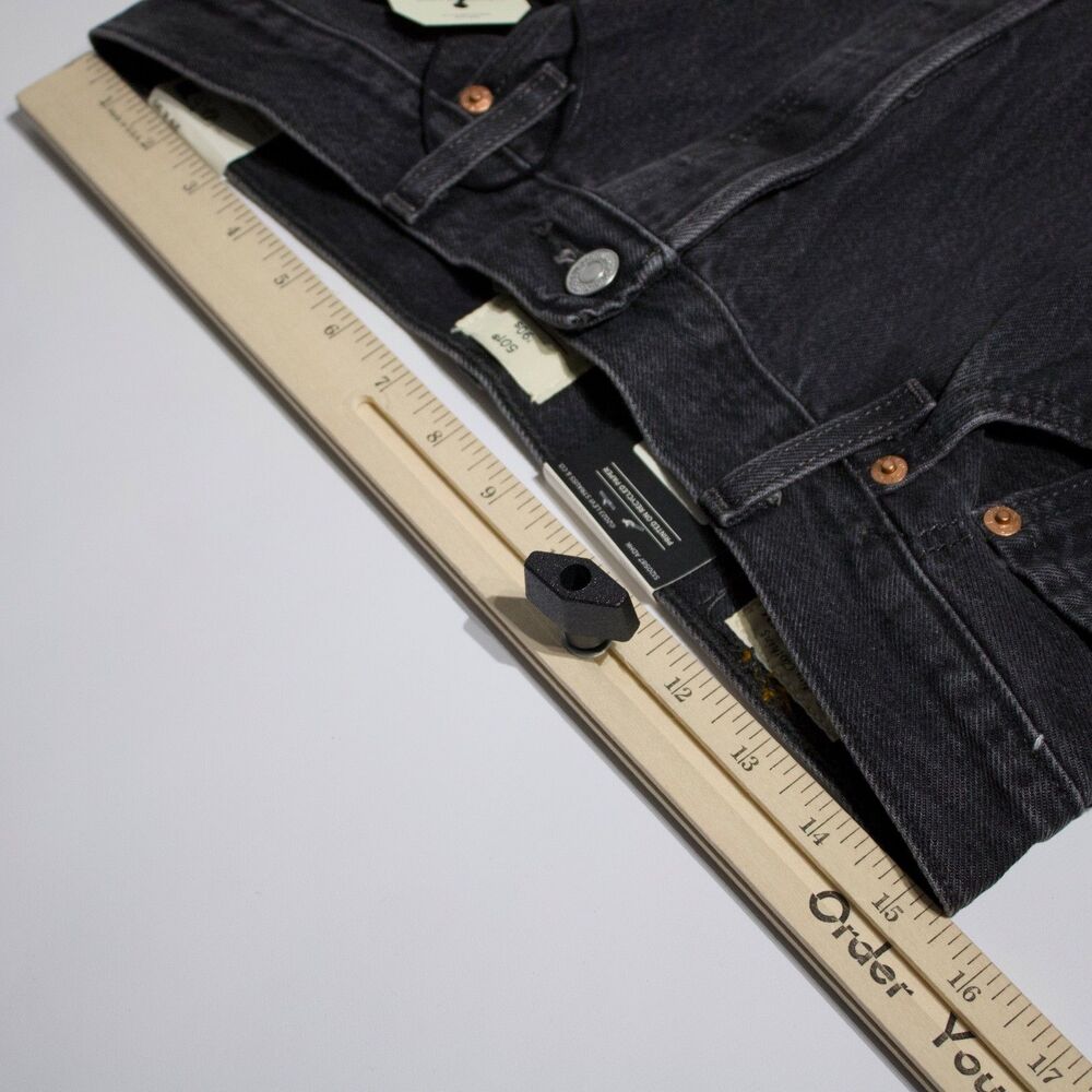 NWT $128 Levi's Premium 501 '90s Black Denim Studded Western Jeans Women 29x30 - Picture 16 of 16
